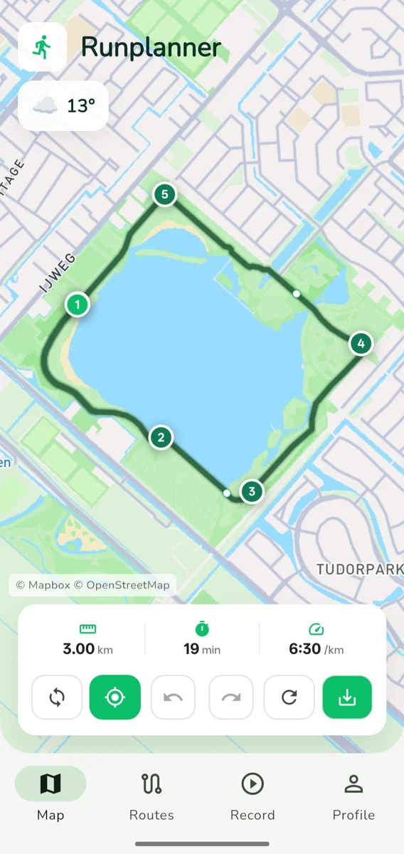 Runplanner map view